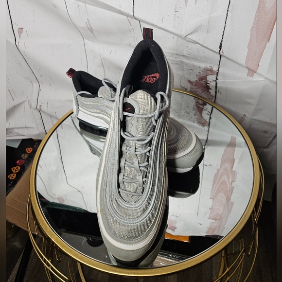 Nike Air Max 97 G Spikeless Golf Shoes 2020 Metallic Silver/University Red/White - Picture 2 of 4